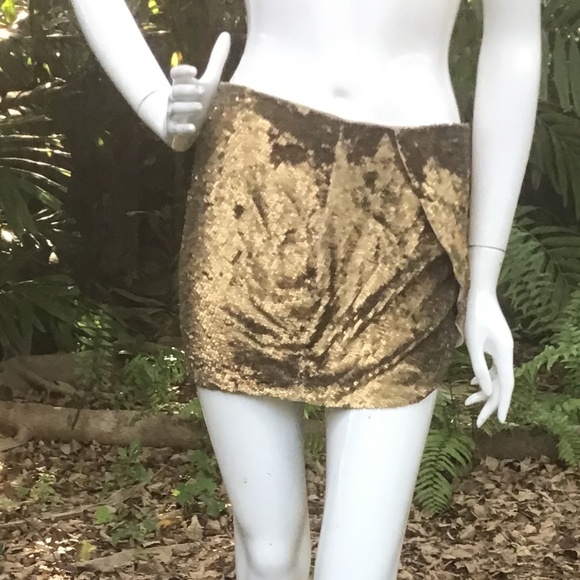 Vintage Haute Hippie sequin mini skirt